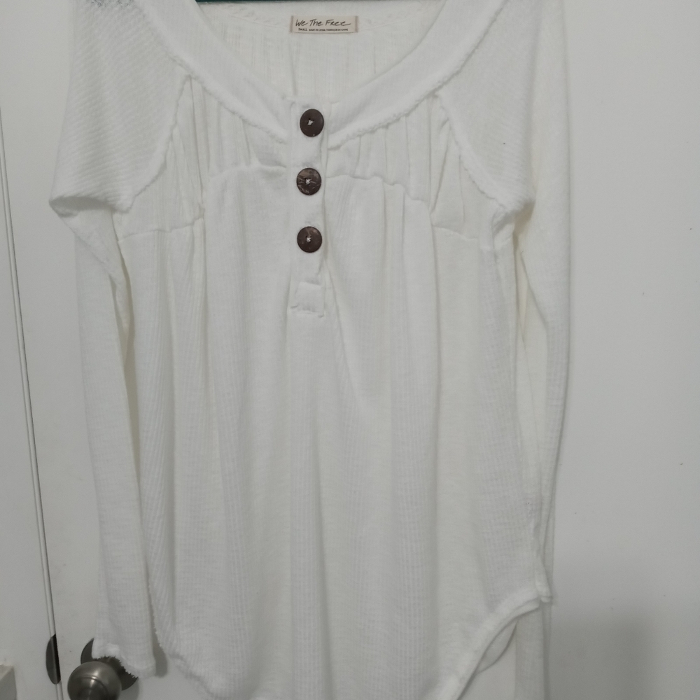 We The Free 'Must have waffle' Long Sleeve Loungewear Thermal Tunic Top